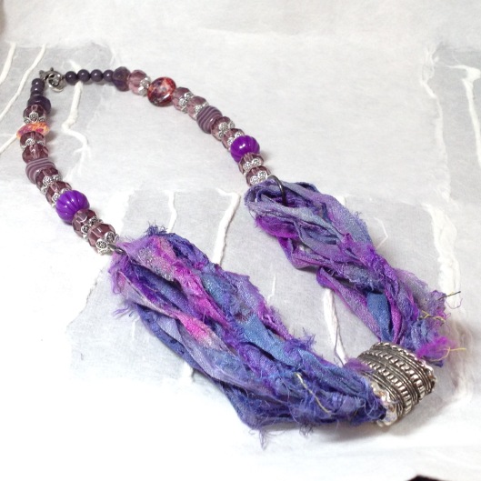 Spirit Walk sari silk necklace