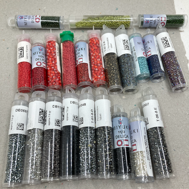 Tubes of seed beads
